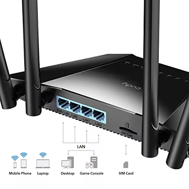 Cudy LT400 traadita ruuter Fast Ethernet ühe ribaga (2,4 GHz) 4G must