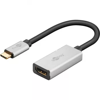 Wentronic 60194 Video-kaabliadapter 0,15 m USB Type-C HDMI Must - Hõbedane (60194)