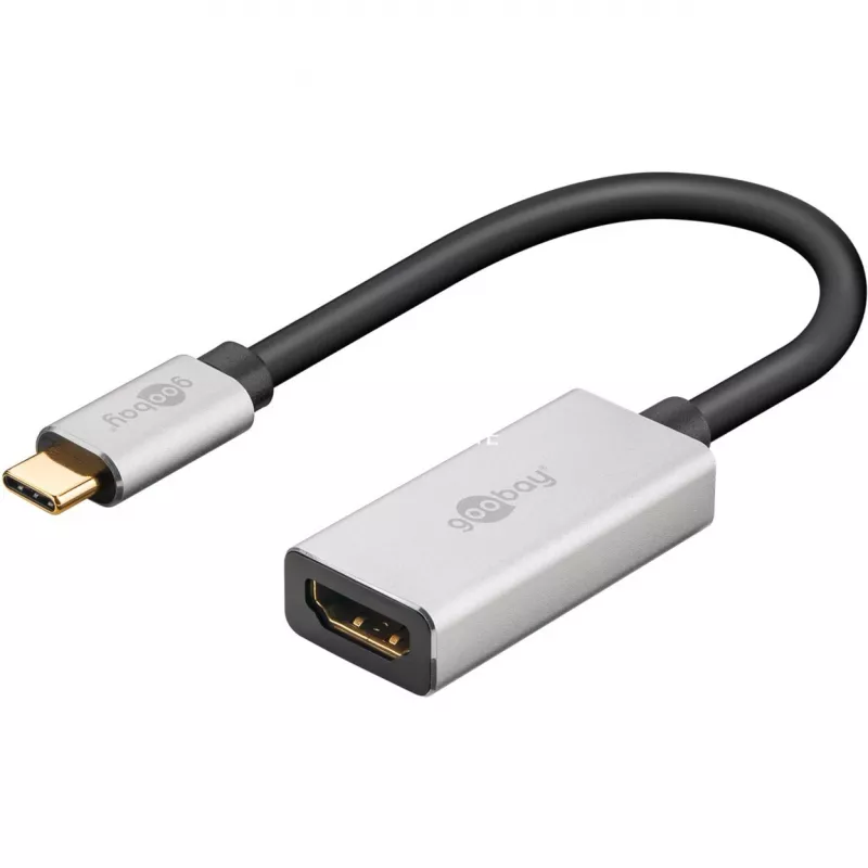 Wentronic 60194 Video-kaabliadapter 0,15 m USB Type-C HDMI Must - Hõbedane (60194)