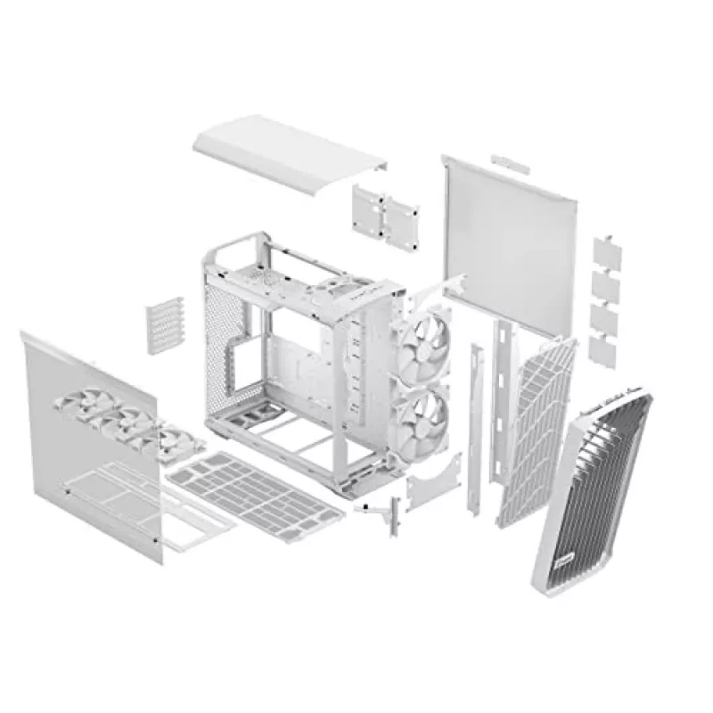 Arvuti korpus Fractal Design Torrent White — toetab ATX, EATX, microATX, ITX; 2x180 mm esiventilaatorit; 2,5-tollised/3,5-tollised pesad