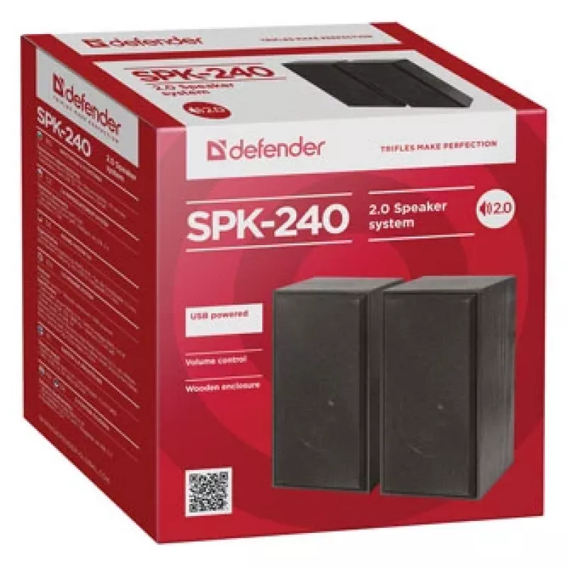 DEFENDER SPK-240 juhtmega lauakõlarid, 2.0, 6 W RMS, USB-toitega, 3,5 mm, must