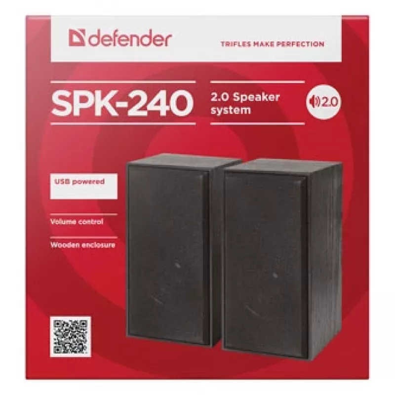 DEFENDER SPK-240 juhtmega lauakõlarid, 2.0, 6 W RMS, USB-toitega, 3,5 mm, must