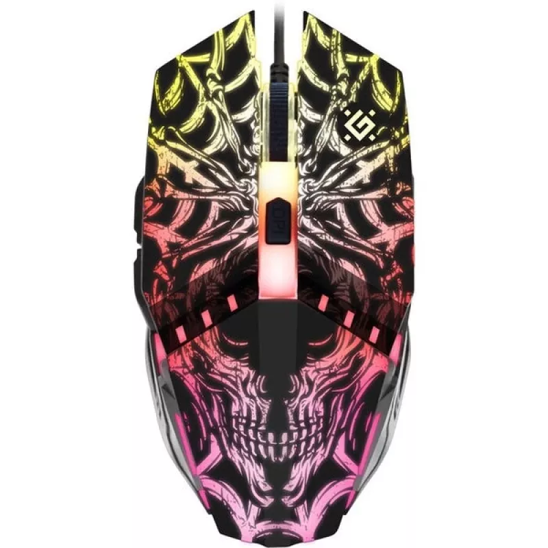 Mängurihiir DEFENDER GM-670L kahekäeline optiline, 2400 DPI, 5 nuppu, juhtmega, must, RGB