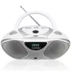 CD-salvesti BLAUPUNKT BB14WH — CD-salvesti MP3-esitusega, USB, LCD, kell, 2x1 W kõlarid, hõbe/valge