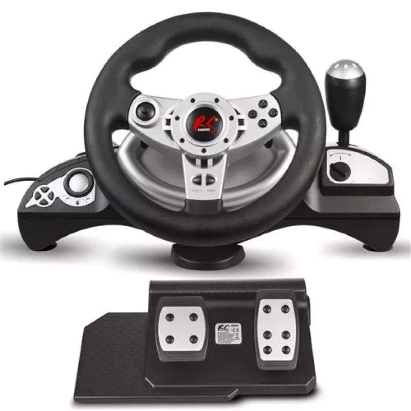 Rool nano rs RS700 juhtmega USB 270° pöörlemine, 10 nuppu, pedaalid, vibratsioon, 1,8 m kaabel