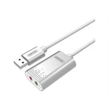 Helimuundur Unitek Y-247A, hõbedane, USB Typee-A pistik, kompaktne 12×28×46 mm