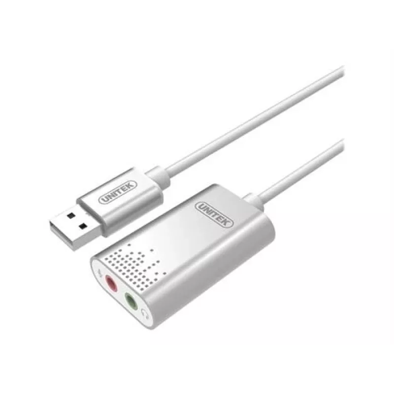 Helimuundur Unitek Y-247A, hõbedane, USB Typee-A pistik, kompaktne 12×28×46 mm
