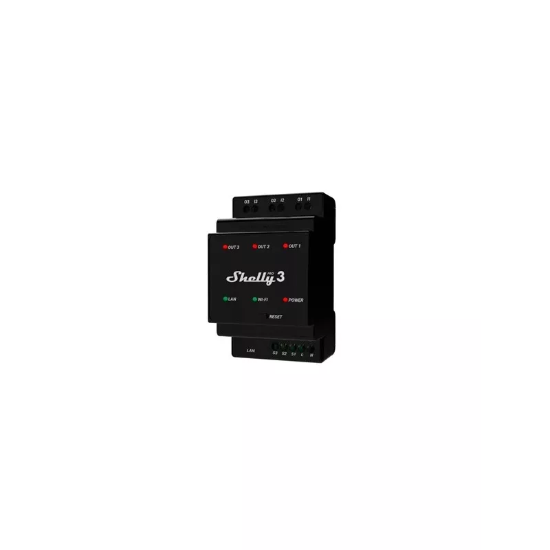 Shelly Pro 3 DIN Rail WiFi/LAN/Bluetooth releelüliti