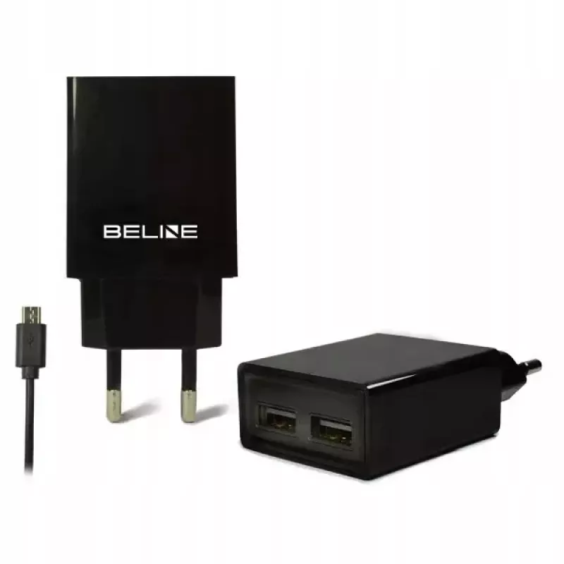 Reisilaadija Beline Beli0011 — 2×USB-porti, microUSB-kaabel, 2A väljund, must