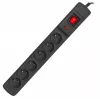 Pikendusjuhe ARMAC Multi M6 liigpingekaitse, 6 pistikupesa, 10 m kaabel, must