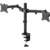 Goobay Monitor Arm Dual Flex - 17-32 inch Screen - Desk Mount VESA 75 and 100mm - Rotate, Swivel and Tilt - Height Adjustable Bracket - Maximum Load
