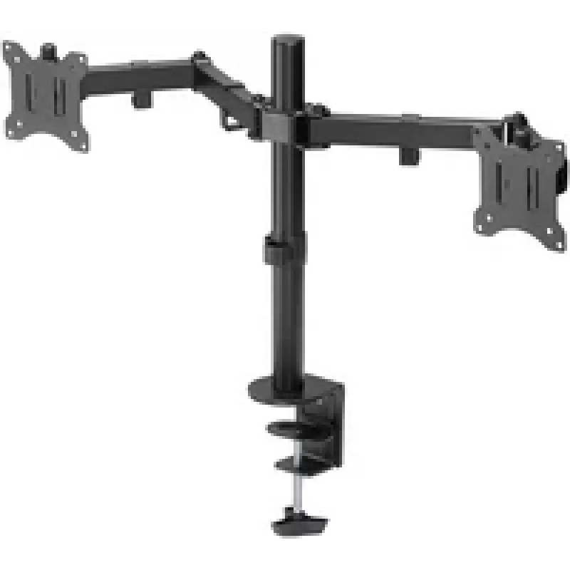 Goobay Monitor Arm Dual Flex - 17-32 inch Screen - Desk Mount VESA 75 and 100mm - Rotate, Swivel and Tilt - Height Adjustable Bracket - Maximum Load