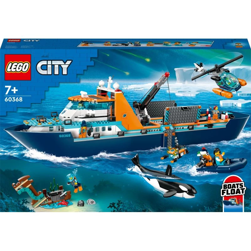 Ehituskomplekt LEGO City Arktika uurimislaev 60368 — 815 osa, 7+ aastat, 4 minifiguuri