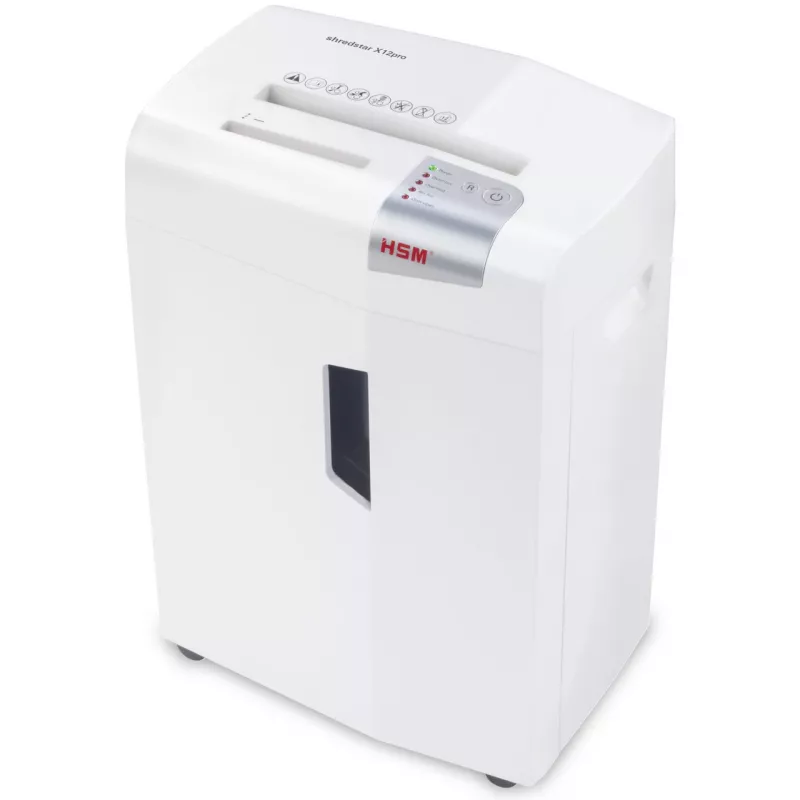 Paberipurustaja HSM 1033121 osakesteks 2 x 15 mm, 23 cm töölaius, 26 L korv, valge