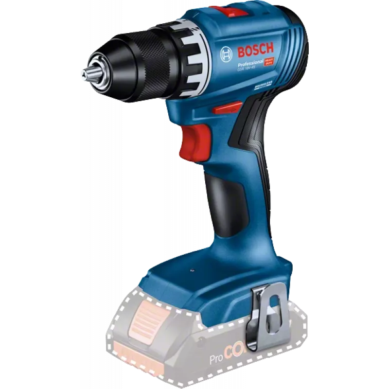 Bosch GSR 18V-45 Professional 500 p/min Võtmeta padrun 900 g Must, Sinine