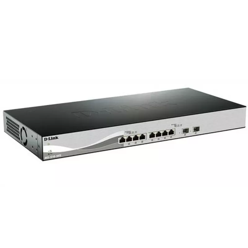 D-Link DXS-1210-10TS Hallatav L2/L3 10G Ethernet (100/1000/10000) 1U Must, Hõbedane