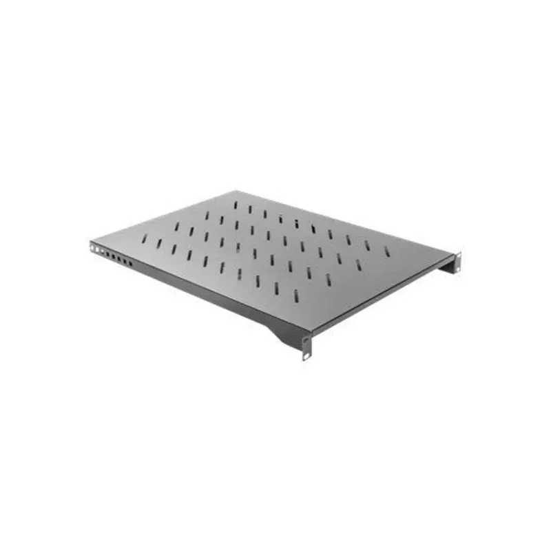 Rack shelf LANBERG AK-1010-B for 19 inch cabinets, 1U, 482.6×750×45 mm, max load 15 kg, Must