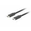 USB-C–USB-C-kaabel LANBERG CA-CMCM-32CU-0010-BK — USB 3.2 Gen 2, 1 m, must, 100 W laadimine, 4K-video