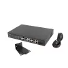 Haldamatu lüliti LANBERG RSFE-16P-2C-150 — 18 pordiga Gigabit, 16 PoE+/2 SFP, 150 W koguvõimsus, 1U riiul, metall, must