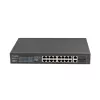 Haldamatu lüliti LANBERG RSFE-16P-2C-150 — 18 pordiga Gigabit, 16 PoE+/2 SFP, 150 W koguvõimsus, 1U riiul, metall, must