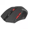 Juhtmeta optiline hiir DEFENDER ACCURA MM-275 RF, kahekäeline, 1600 DPI, USB RF vastuvõtja, 5–6 nuppu, must/punane
