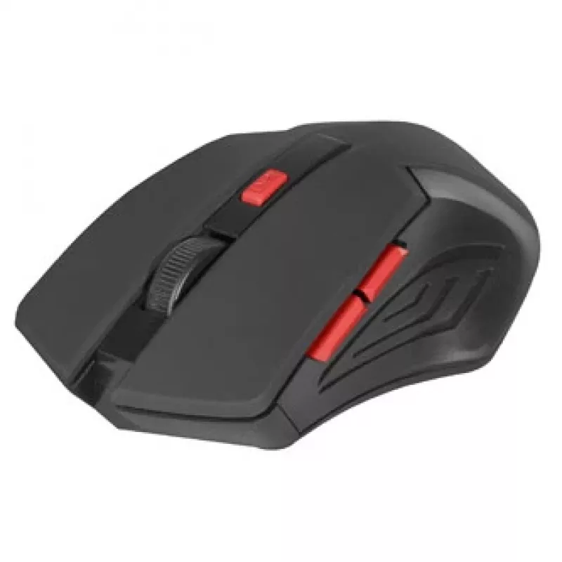 Juhtmeta optiline hiir DEFENDER ACCURA MM-275 RF, kahekäeline, 1600 DPI, USB RF vastuvõtja, 5–6 nuppu, must/punane