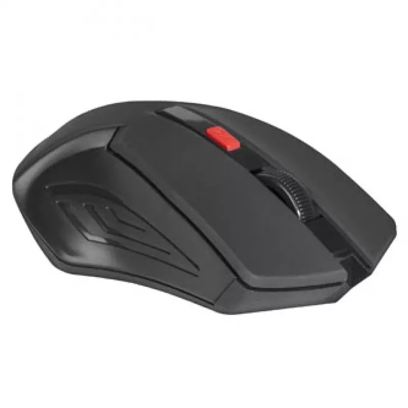 Juhtmeta optiline hiir DEFENDER ACCURA MM-275 RF, kahekäeline, 1600 DPI, USB RF vastuvõtja, 5–6 nuppu, must/punane