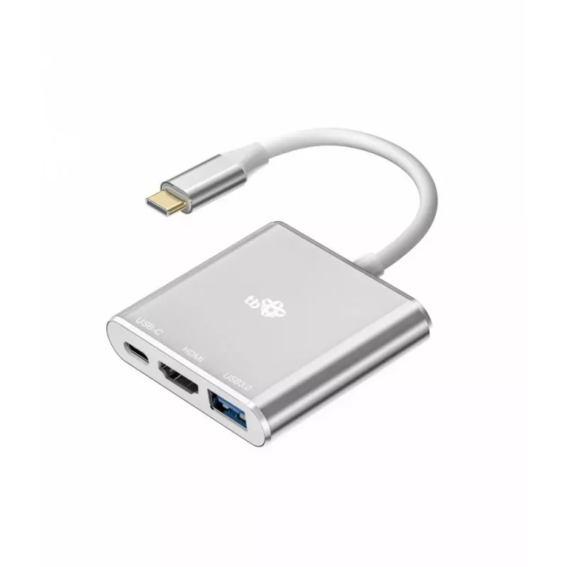 USB C adapteri jaotur TB AKTBXVAU3HMPDAV — 3-ühes: HDMI + USB-A + USB-C PD, hõbedane