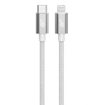 TB kaabel USB-C - Lightning braided 1m, Hõbedane