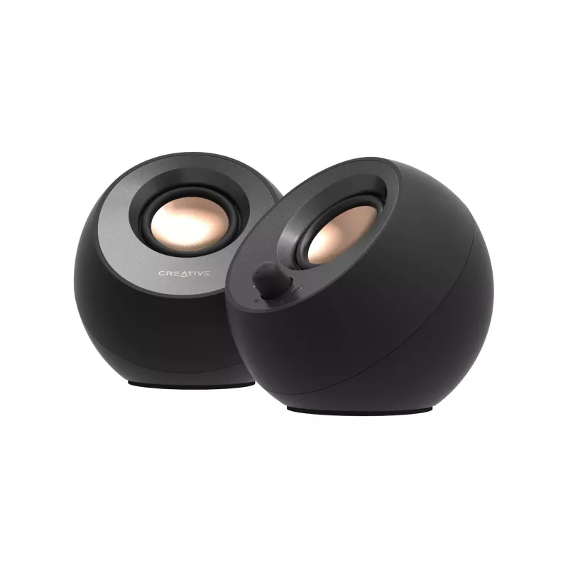 CREATIVE Pebble V3 Minimalistlikud 2.0 USB-C lauakõlarid USB-heliga, Clear Dialog Enhancement, Bluetooth 5.0, 8W RMS ja 16W tippvõimsusega