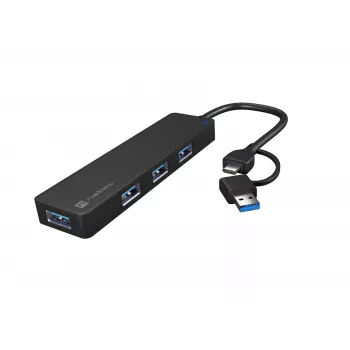 USB-jaotur NATEC Mayfly USB 3.2 Gen 1 Type-A USB-C 5000 Mbit/s Must