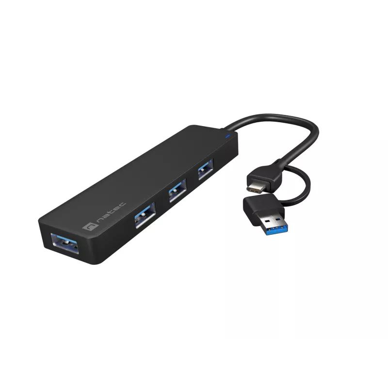 USB-jaotur NATEC Mayfly USB 3.2 Gen 1 Type-A USB-C 5000 Mbit/s Must