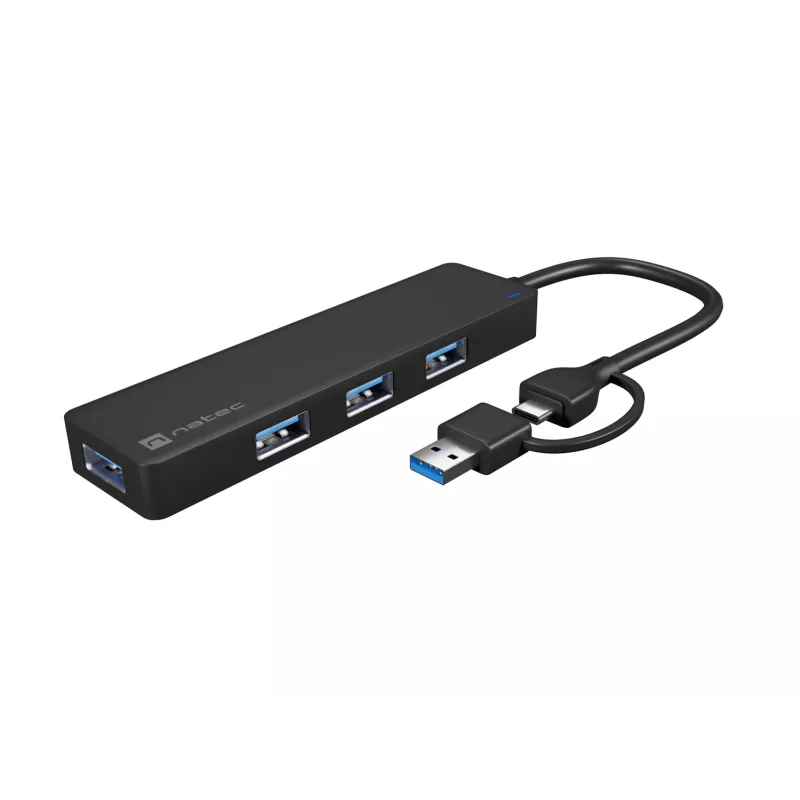 USB-jaotur NATEC Mayfly USB 3.2 Gen 1 Type-A USB-C 5000 Mbit/s Must