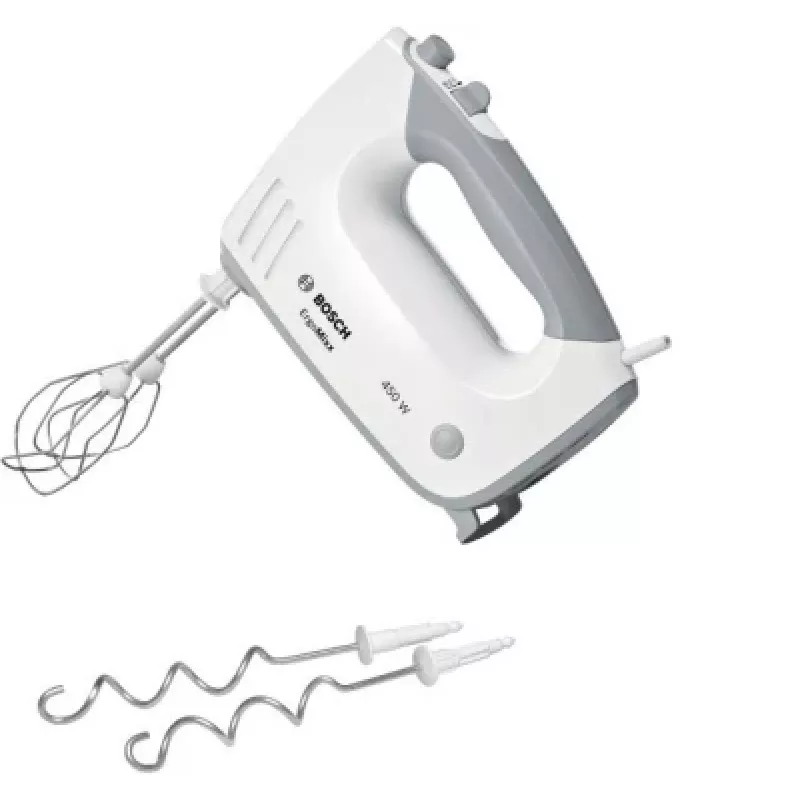 Hand mixer Bosch MFQ36400 — 450 W, 5 speeds, turbo, 1.3 m cord, hall/Valge