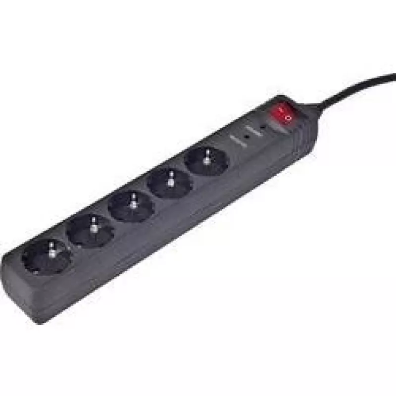 Liigpingekaitse Gembird SPG5-C-10 Must 5 vahelduvvoolupistikut 250V 3m