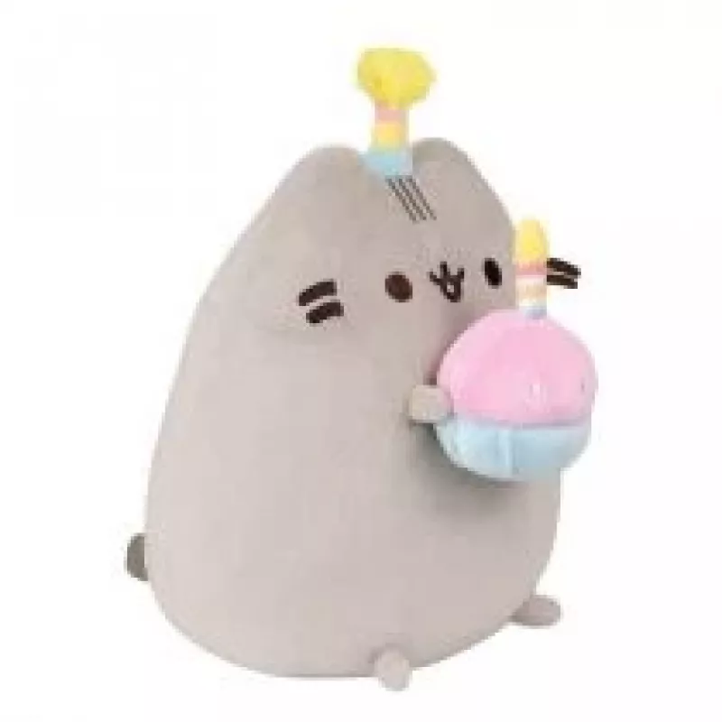 Pehme mänguasi Pusheen Pusheenilt — 24 cm sünnipäevamütsi ja koogiga