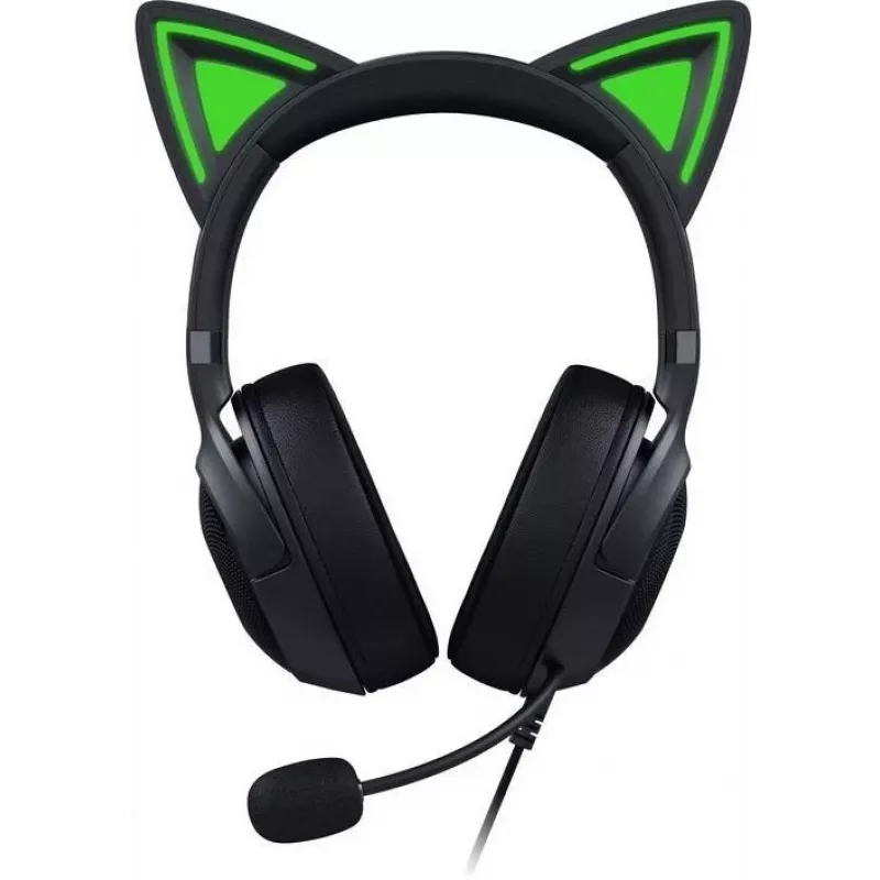 Kraken Kitty V2 - Must, mängupeakomplekt, kassikõrvad, voogreaktiivne valgustus, HyperClear kardioidmikrofon, 40 mm TriForce draiverid, kõrvaklappidesse ehitatud mikrofon, Razer Chroma RGB (kõrvad ja kõrvaklapid), ruumiline heli: saadaval ainult Windows 1