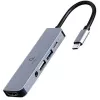 Gembird A-CM-COMBO5-02 sülearvuti dokk/pordi replikaator Juhtmega USB 3.2 Gen 1 (3.1 Gen 1) Type-C Hõbedane