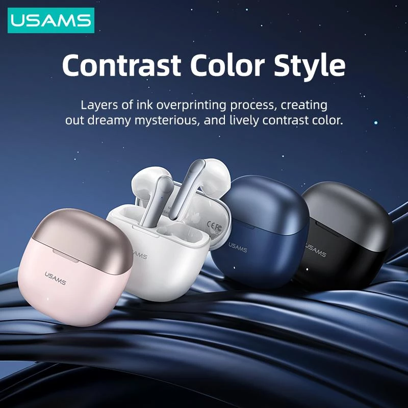 Kõrvaklapid USAMS TWSXH Series Dual Mic Wireless Blue/Blue BHUXH03