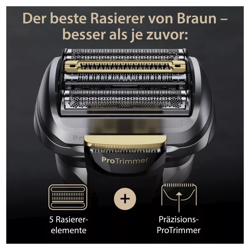 Braun Series 9 Pro+ 9565cc märg- ja kuivhabemeajaja fooliumhabemenuga Trimmer Metallic