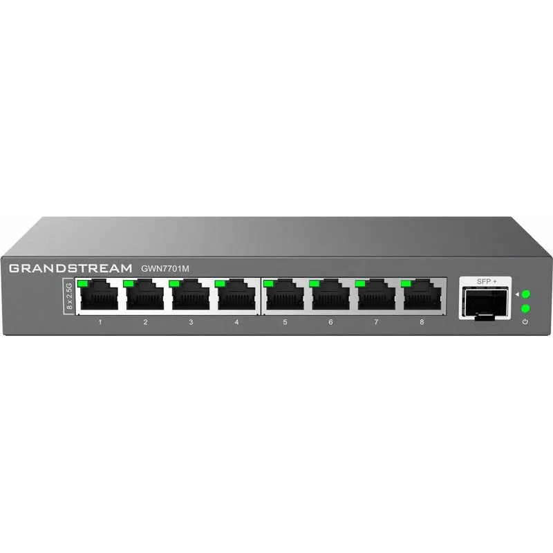 Grandstream Networks GWN7701M võrgulüliti, haldamata, 2.5G Ethernet (100/1000/2500), must