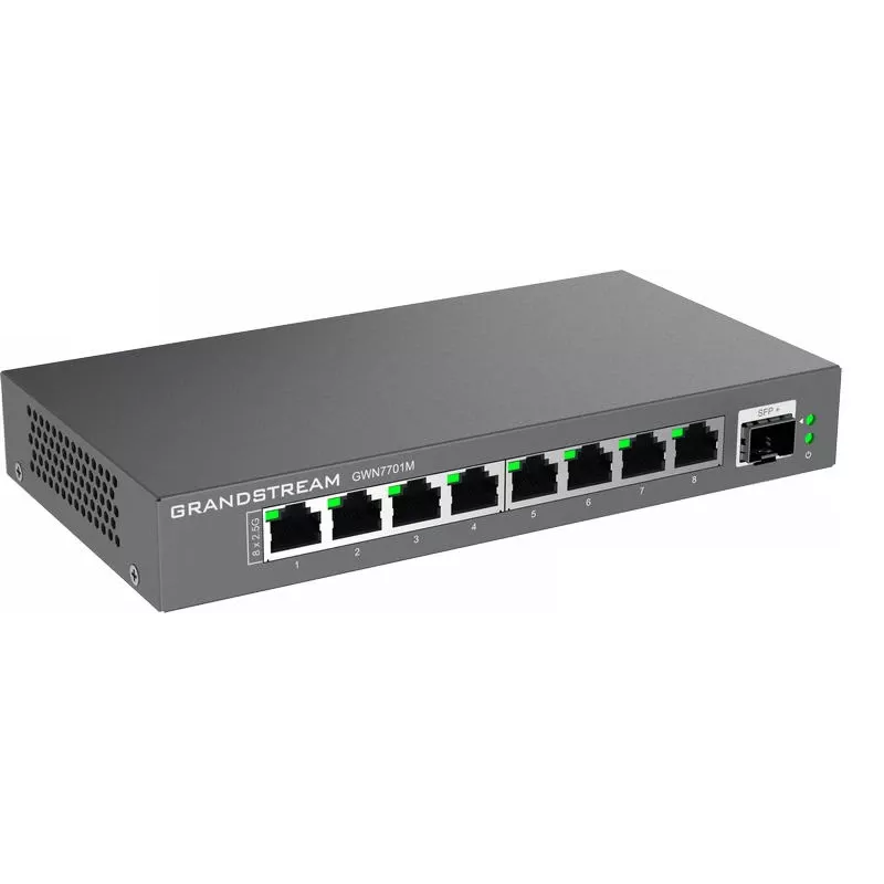 Grandstream Networks GWN7701M võrgulüliti, haldamata, 2.5G Ethernet (100/1000/2500), must