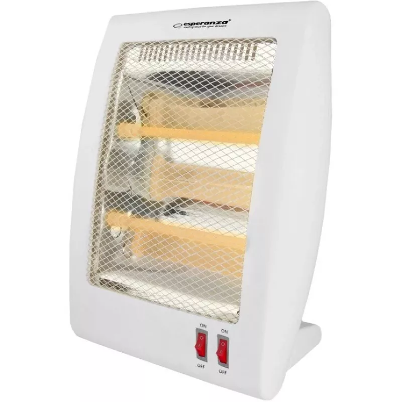 Kvartsküttega elektriline ruumisoojendi ESPERANZA EHH010 400W/800W, valge, 1,2 m juhe, nupud, reguleeritav termostaat