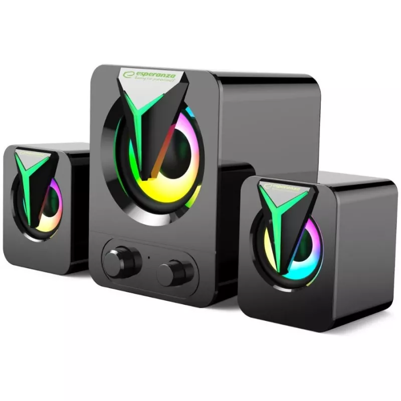 Esperanza EGS107 kõlarid 2.1 USB LED 5 W must