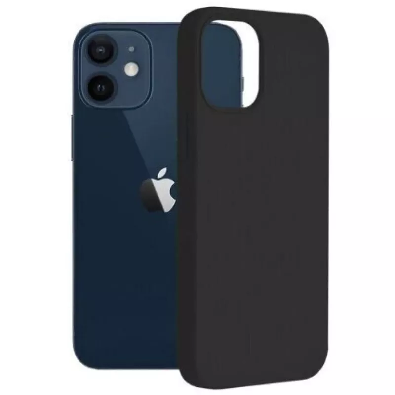 Matte silikoonümbris 3mk iPhone 13 jaoks, must