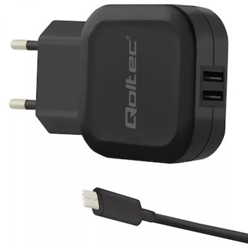 Qoltec 50188 mobiilseadmete laadija sülearvutile, nutitelefonile, nutikellale, tahvelarvutile, telefonile, universaalne must AC, DC siseruumides