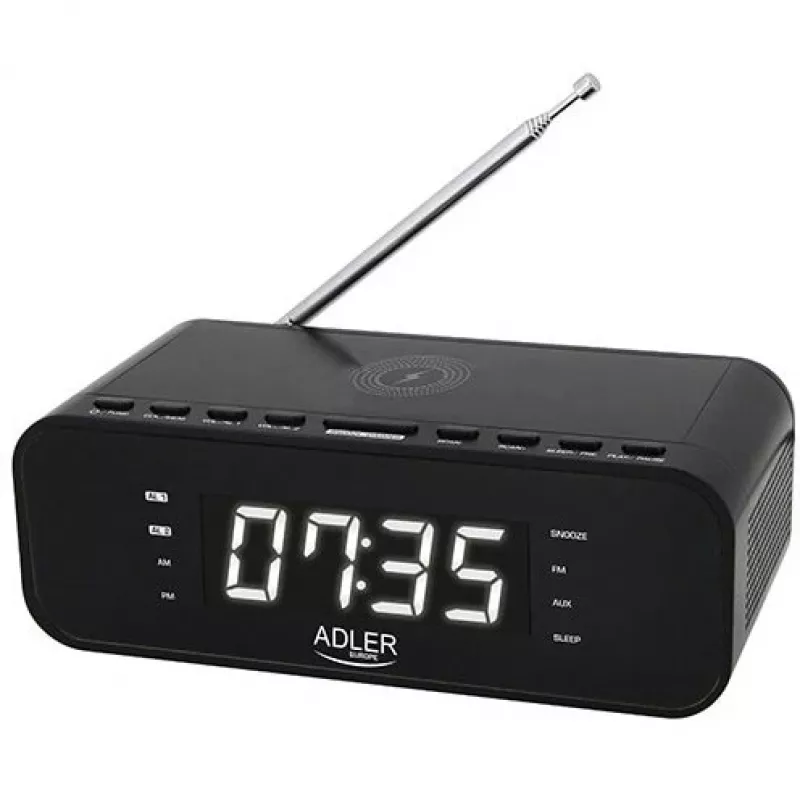 Kell raadio, äratuskella ja juhtmevaba laadijaga Adler AD 1192B