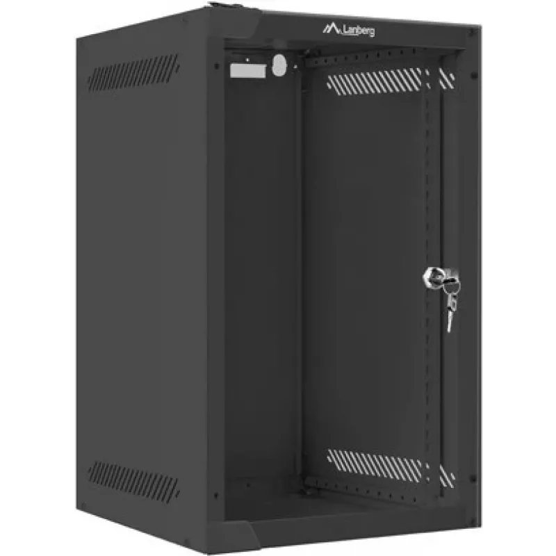 Seinale kinnitatav riiul LANBERG WF10-2309-10B 9U, 469×280×310 mm, 10-tolline sügavus, must, IP20