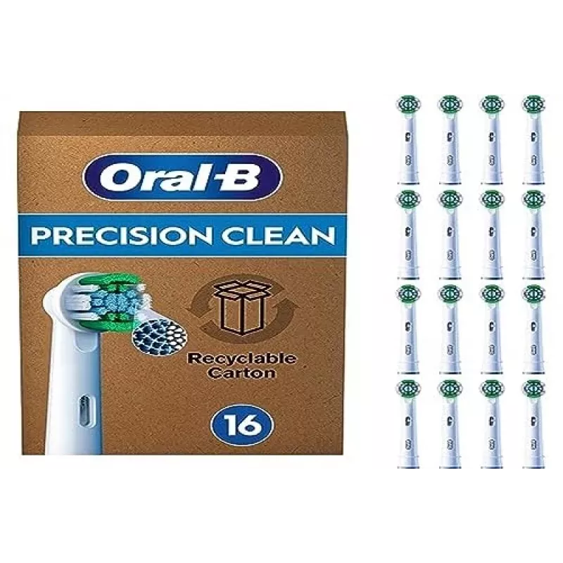 Oral B Precision Clean Toothbrush Heads 16 Pack Valge