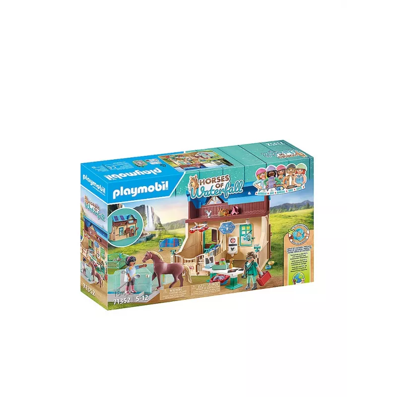 Playmobil Horses of Waterfall - Ratsutamisteraapia ja veterinaarpraksis - kujutlusmäng ja loovmäng vanuses 5 kuni 10 - Fat Brain Toys